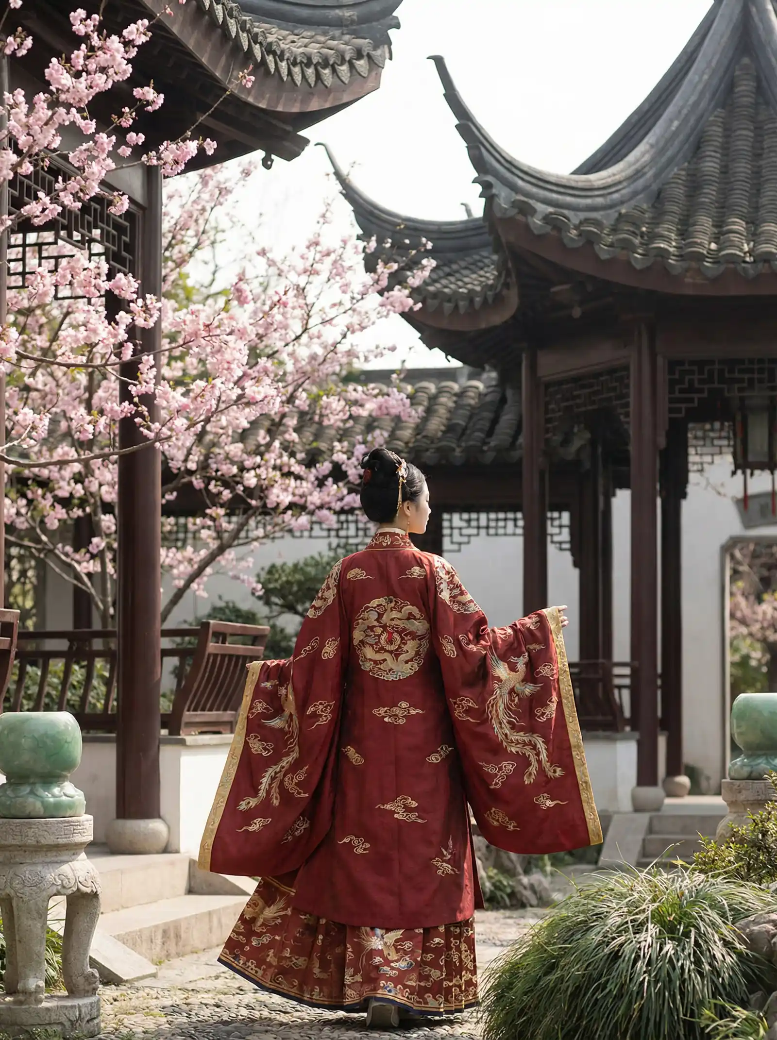 诺森德草药有哪些 明制汉服红色凤凰刺绣